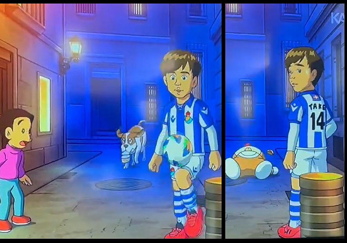 Take Kubo dentro del capítulo especial de Doraemon emitido esta Nochevieja en Japón.