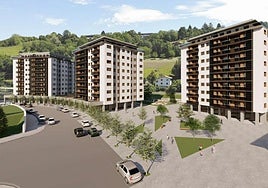 Fotomontaje del desarrollo urbanístico previsto junto a la estación del Topo en Añorga Txiki.