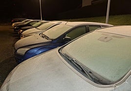 Coches helados en Irun.