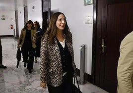 La consejera de Educación, Begoña Pedrosa, a su llegada a una comisión del Parlamento vasco.