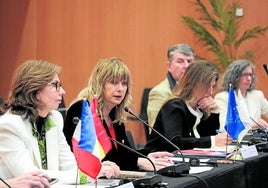 La vicepresidenta Ana Ollo, en su intervención en la sesión del Comité.