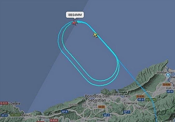 Los aviones procedentes de Madrid y Barcelona con destino San Sebastián dando vueltas frente a la costa por la niebla.