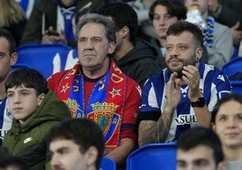 Aficionados de Real y Osasuna disfrutan del partido de Liga en Anoeta