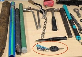 El material incautado a los ultras de la Lazio.