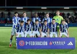 Los titulares del Sanse en su último partido, contra Osasuna en Tajonar.