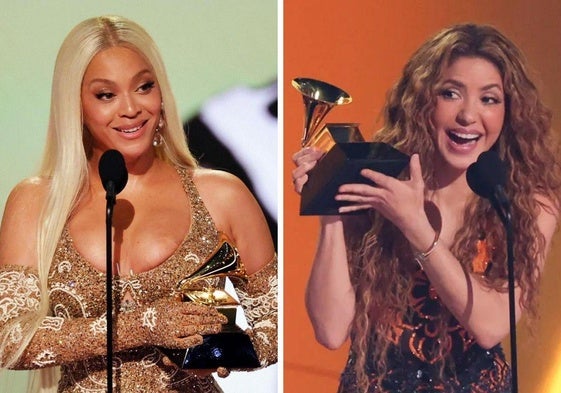 Beyoncé y Shakira, triunfadoras de los Grammy 2025.