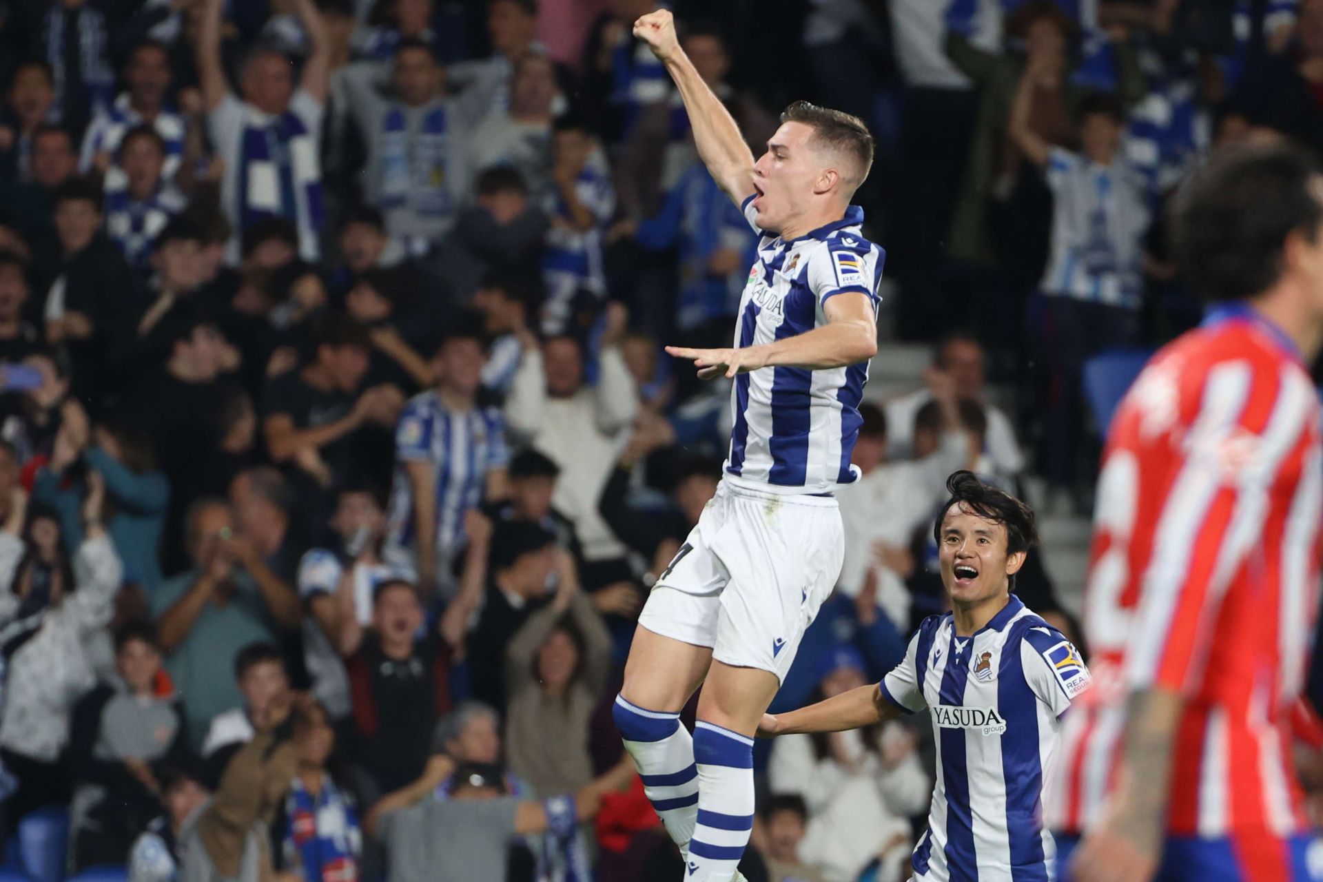 Sucic celebra su gol contra el Atlético de Madrid