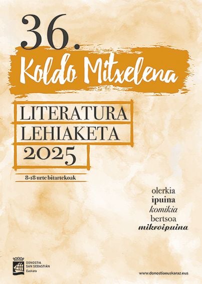 Ostiralean bukatuko da Koldo Mitxelena Literatura Lehiaketan parte hartzeko epea