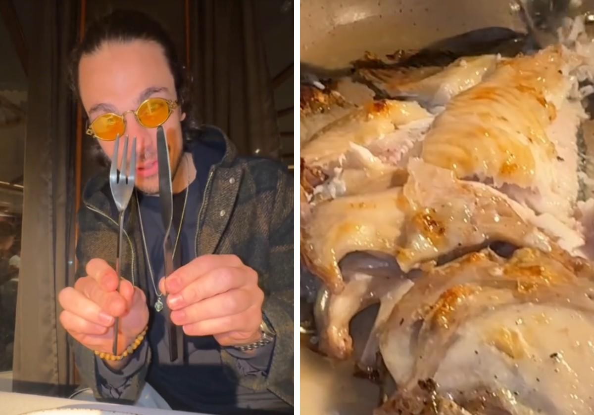 El influencer Arturo Lemmen salió encantado tras probar el rodaballo del restaurante Elkano.