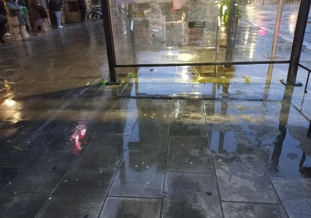 Situación de la marquesina colocada frente a la estación.