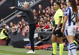 Sánchez Vera, durante el derbi de San Mamés.