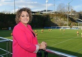 La presidenta de la Liga F, Beatriz Álvarez, ayer en Zubieta.