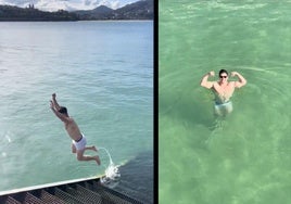 El joven se lanza al mar a por sus gafas.