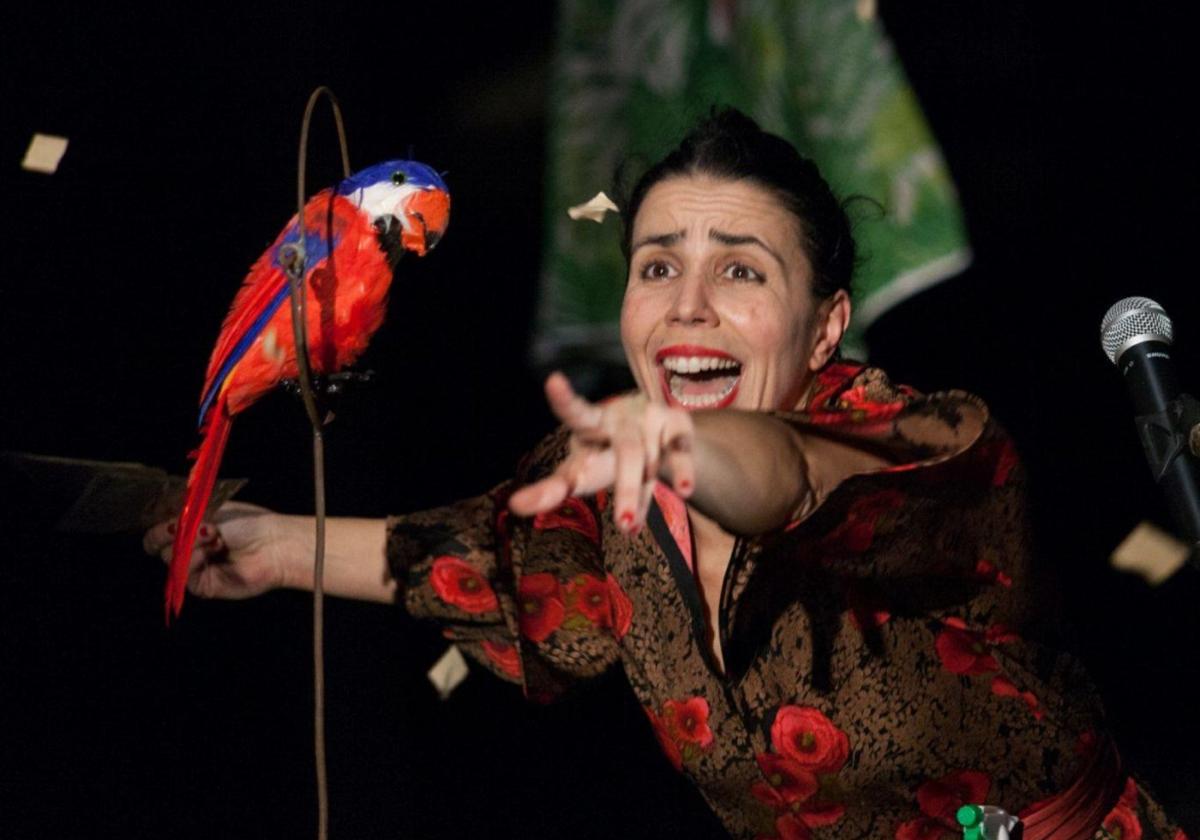 Mafalda Saloio, durante la representación de un espectáculo teatral.