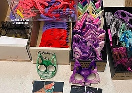 Material incautado por la Guardia Civil en Bilbao.