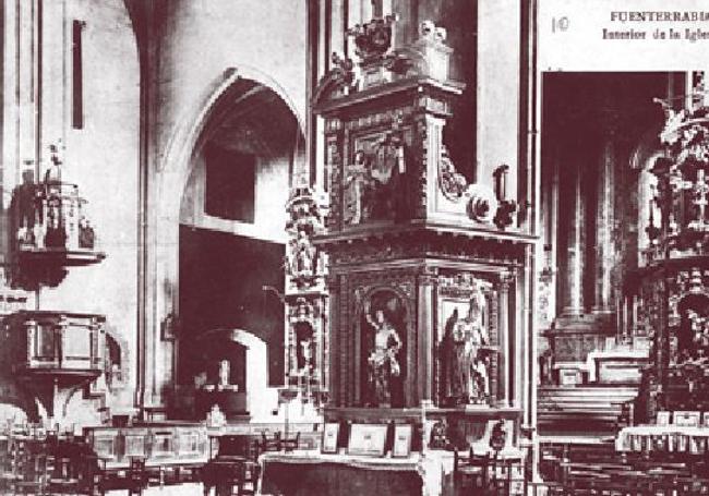 Retablos del interior de la iglesia parroquial de Hondarribia.