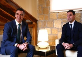 Pedro Sánchez e Imanol Pradales, este jueves durante su reunión privada.