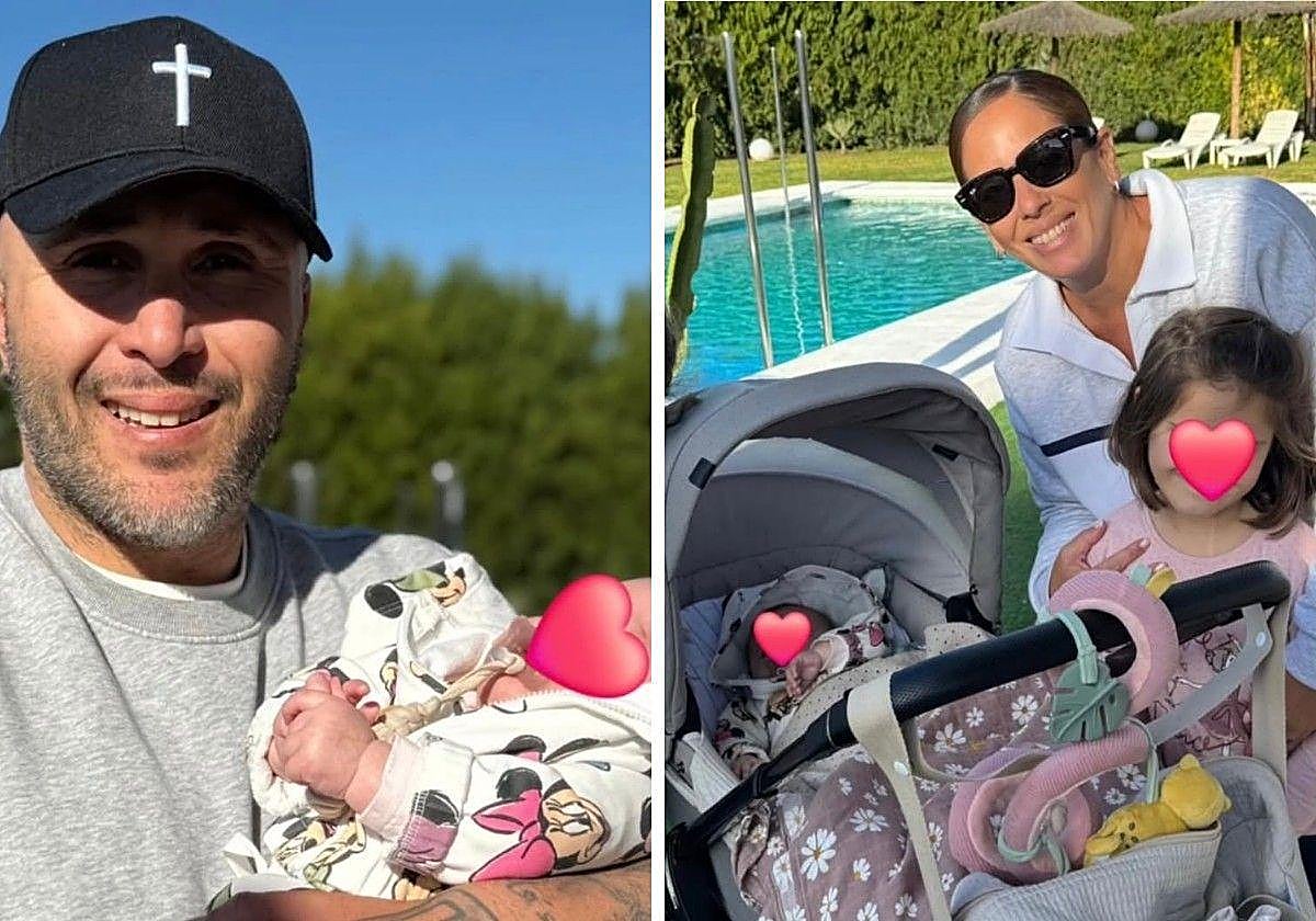 Kiko Rivera y Anabel Pantoja junto a la pequeña Alma.