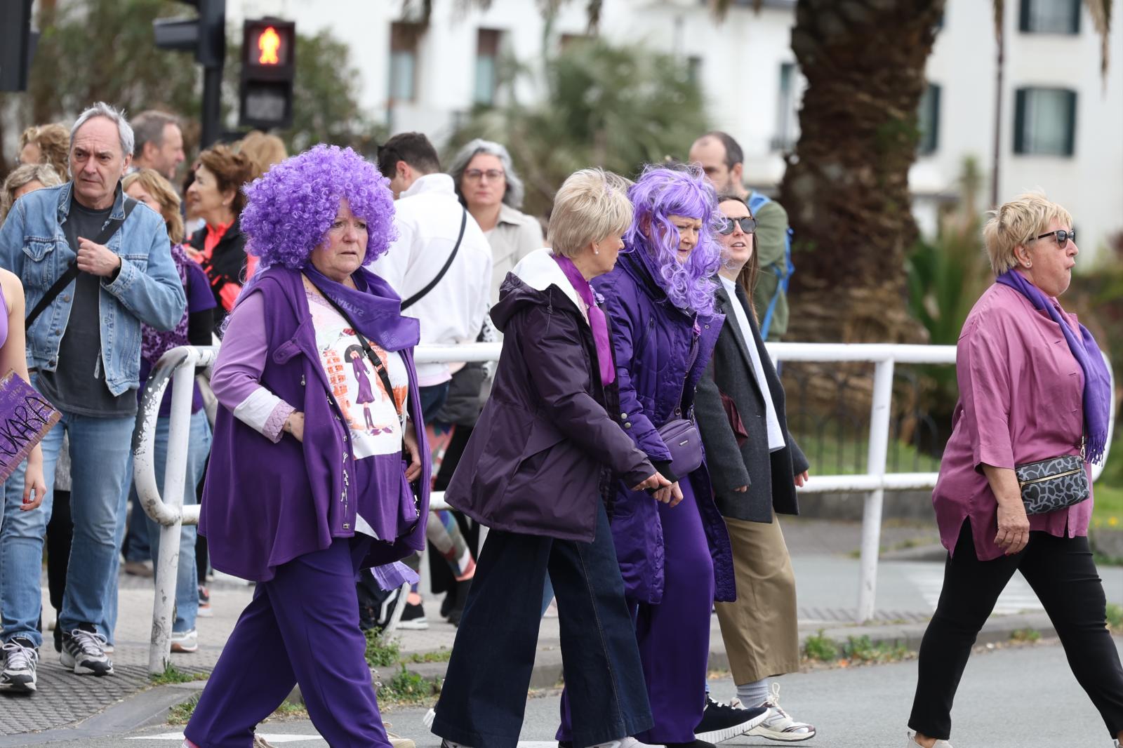 Manifestación del 8M en Donostia por la igualdad y contra el fascismo