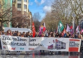 La última manifestación del personal de Educación en San Sebastián, el pasado 26 de febrero.