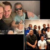 Las imágenes de los actores disfrutando de la cena y junto al personal del restaurante Rekondo de San Sebastián.