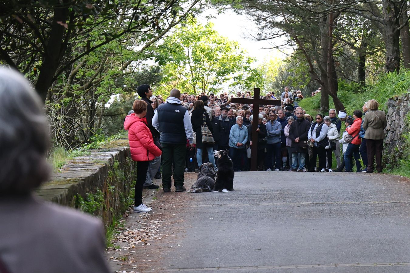 El sol acompaña a los fieles en el Via Crucis al Cristo de la Mota