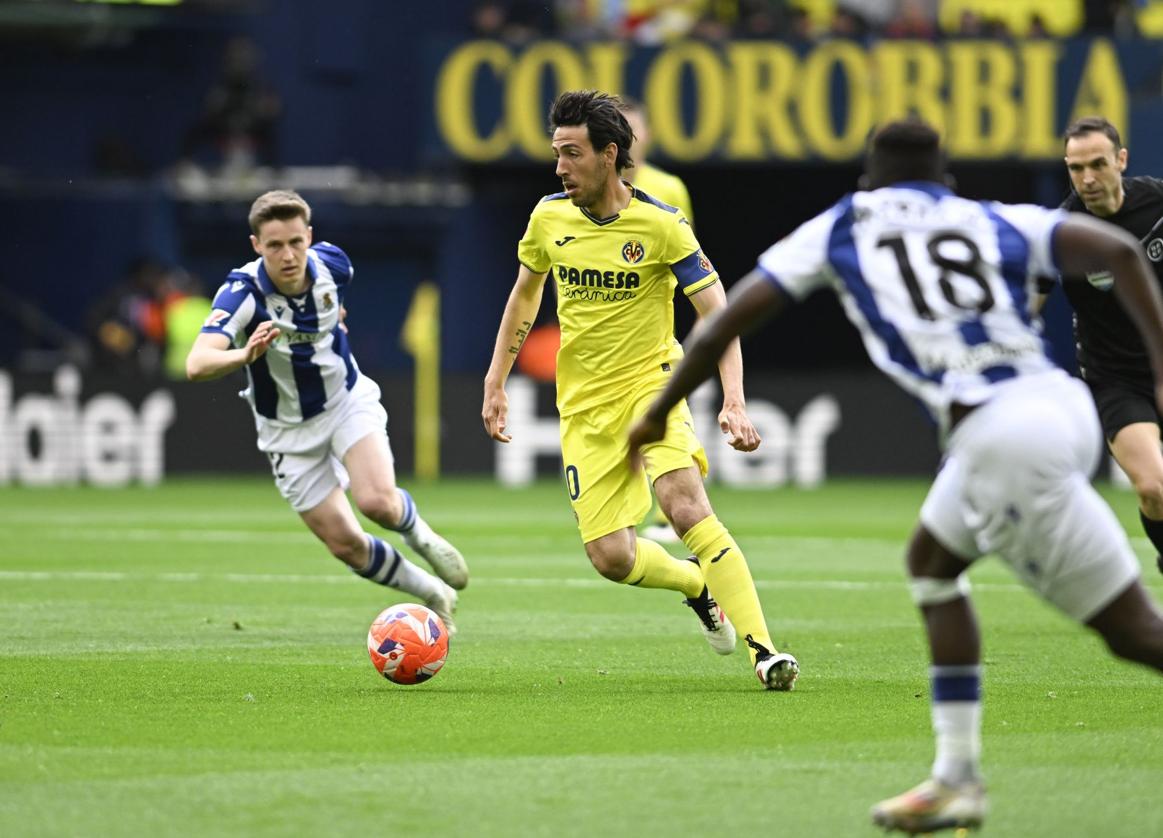 El once inicial de la Real Sociedad ante el Villarreal.