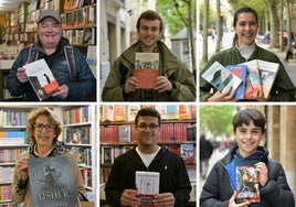 Carmelo Oyarzabal, Samuel York, Elena Guilbert, Pepi Pinteño, Fernando Gómez y Luis Martínez-Iturralde con sus lecturas para este Día del Libro.