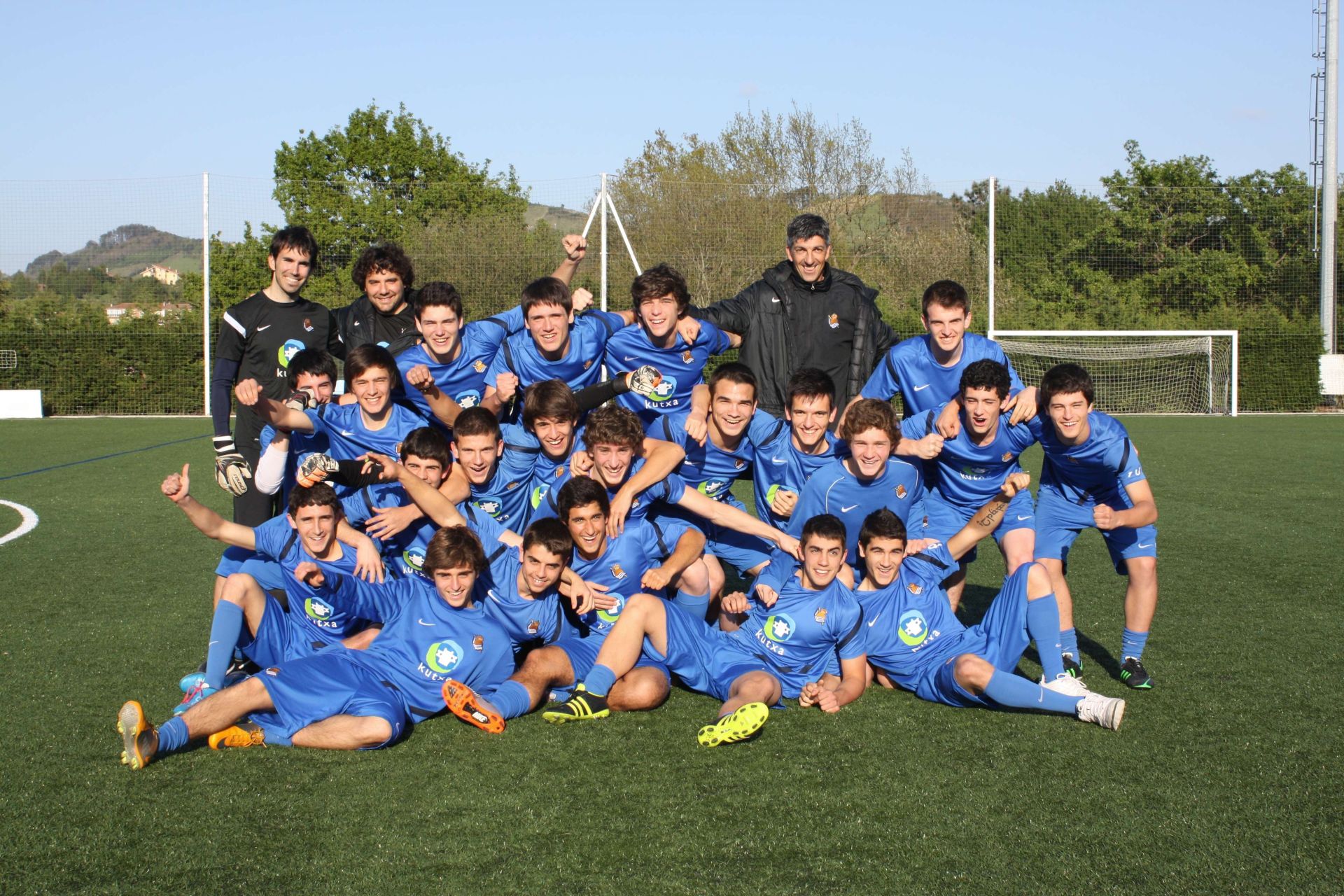 Imanol, que empezó su andadura como entrenador de la Real en el equipo juvenil, se proclamó campeón nacional de la categoría el 23 de abril de 2013