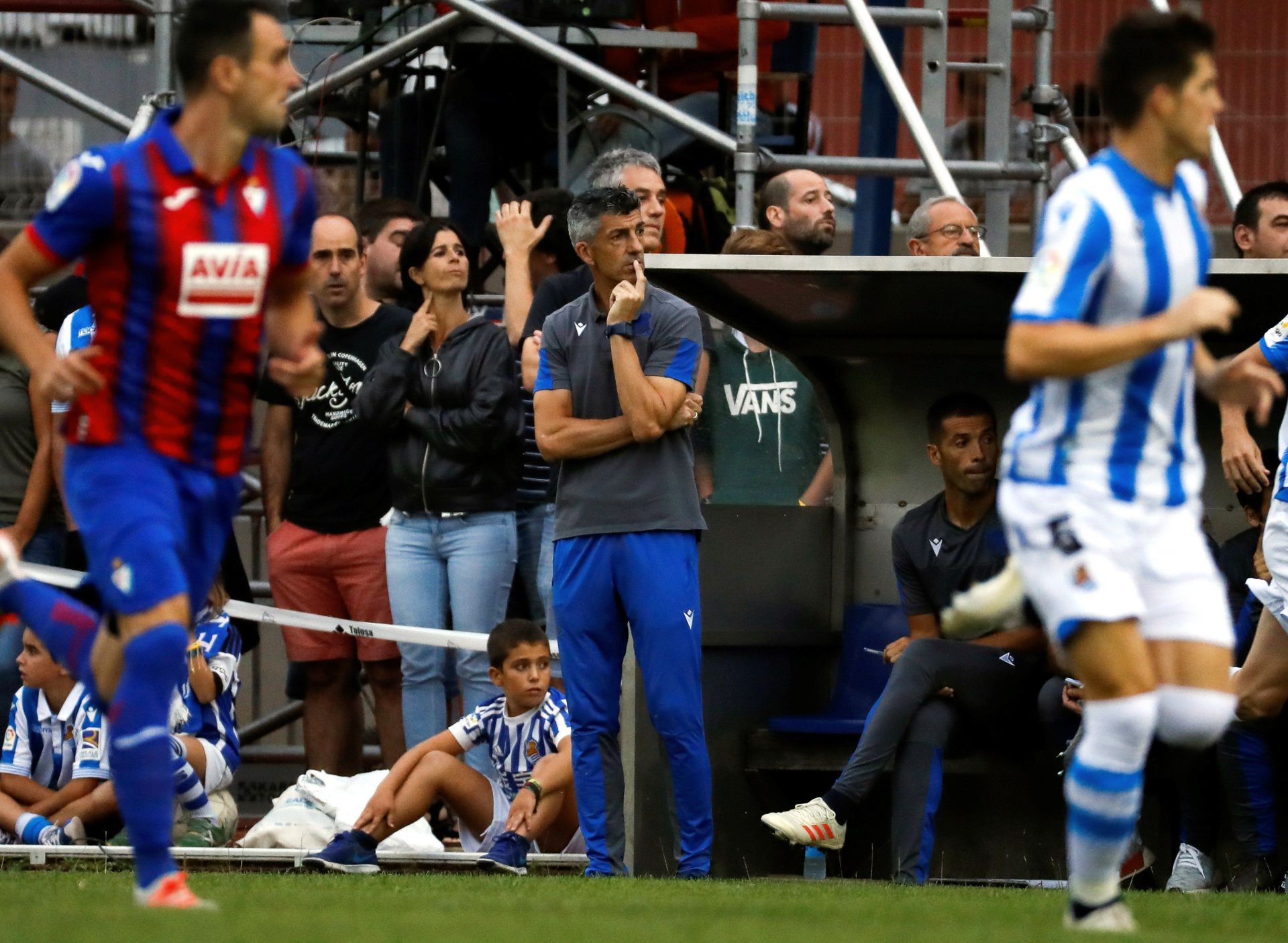 Imanol en su primera Euskal HerrikoTxapela el 10 de agosto de 2019. La Real cayó ante el Eibar por 2-1.