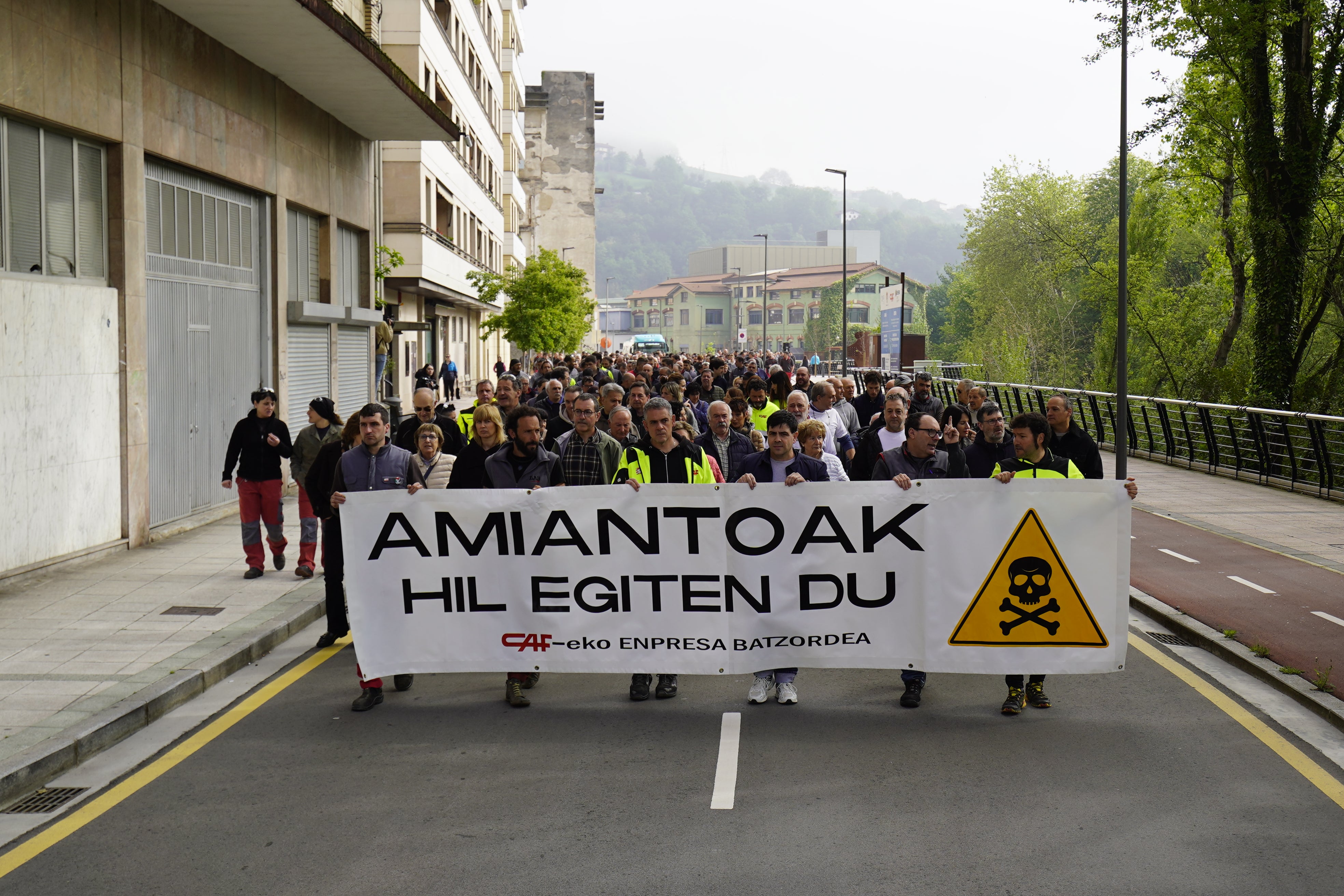 Imagen de la manifestación celebrada este lunes por la mañana.