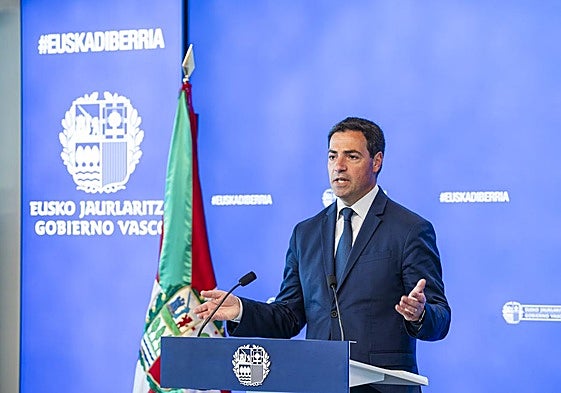 El lehendakari, Imanol Pradales, tras la segunda reunión del LABI el pasado martes.