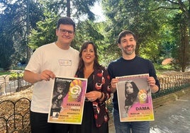 El concejal Iñaki Mendiluce, la diputada de Cultura y Juventud, Goizane Álvarez, y el director foral de Juventud, Isaac Palencia
