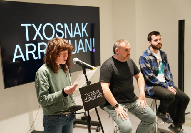 Rueda de prensa conjunta de Donostiako Piratak, Bilboko Konpartsak y Gasteizko Txosnak.