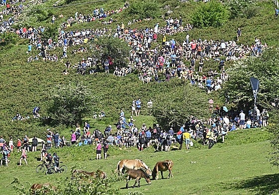 Vista de una edición anterior de la popular prueba Zegama-Aizkorri.