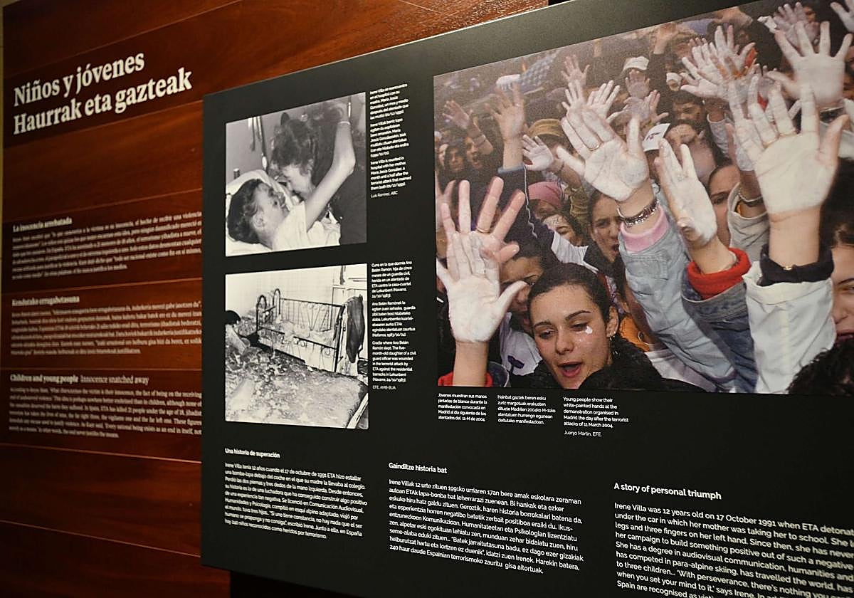 Una de las salas del Centro Memorial de las Víctimas del Terrorismo.