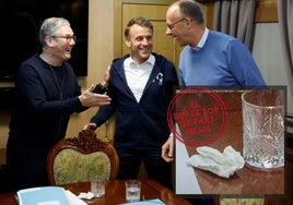 El pañuelo sobre la mesa que según un bulo era una bolsa con cocaína.