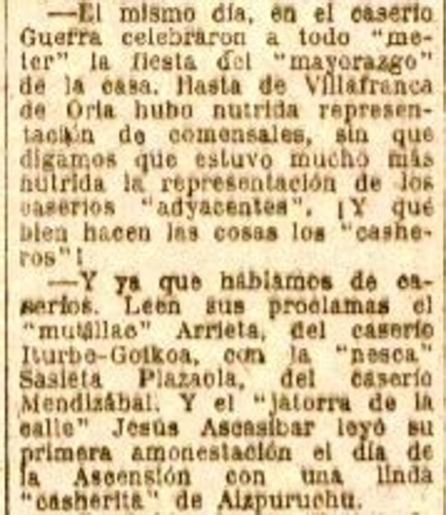 Fragmento de la página 2 de EL DIARIO VASCO el 12-V-1945.