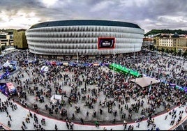 Exteriores del estadio San Mamés de Bilbao.