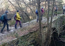Mendizales con Arrola en febrero en la última salida a los parque naturales que les llevó a Gorbeia.