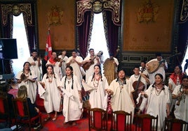 El Ensamble, durante la actuación que ofreció este miércoles en la Diputación foral.