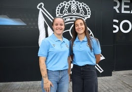 Nerea Eizagirre y Lucía Rodríguez, esta jueves en Zubieta.