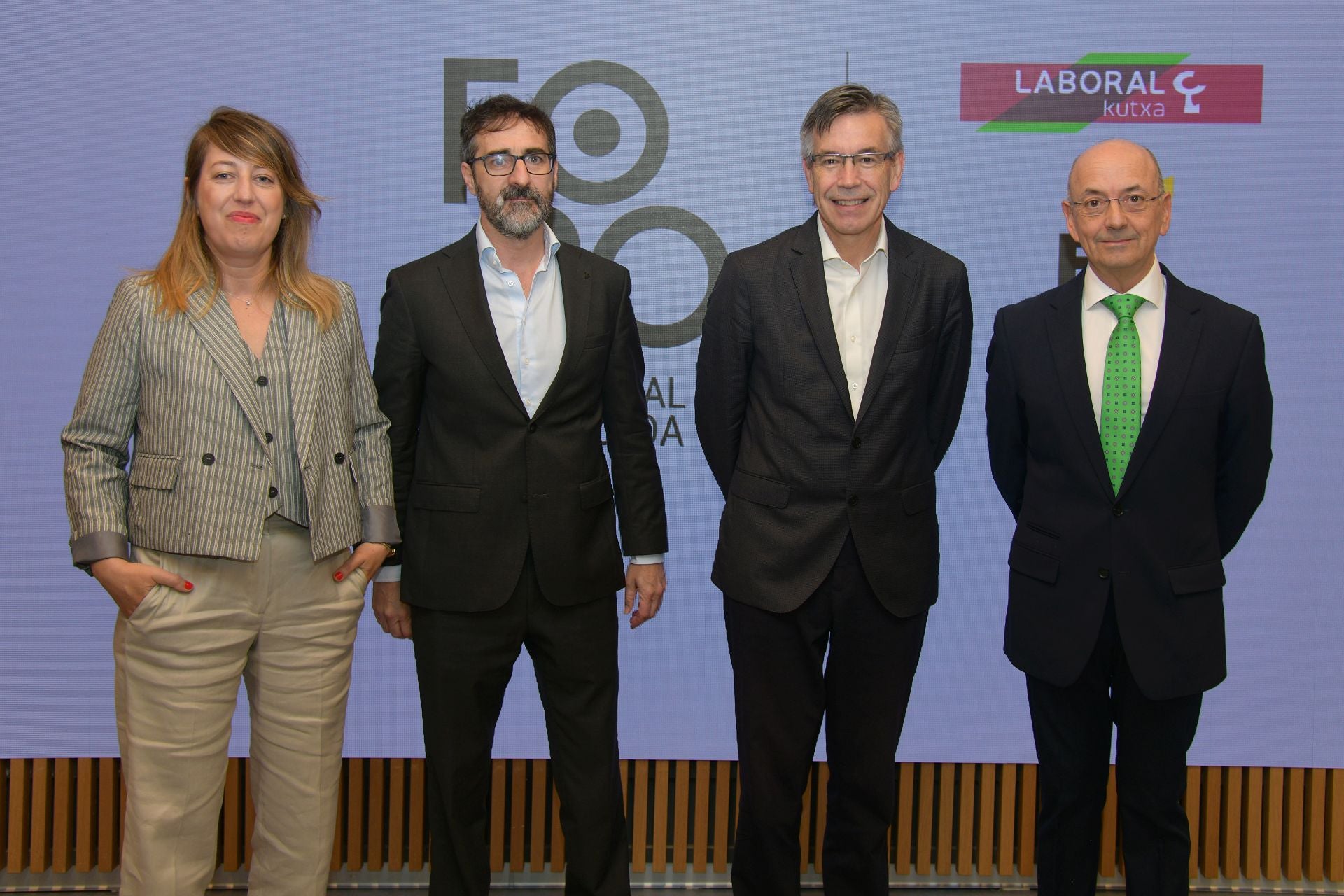 Arantxa Aldaz (jefa de información de DV), Iñigo Olaizola (director de Fomento San Sebastián), Agustín Markaide (expresidente de Eroski) y Javier Roldán (Adjunto a la dirección de DV).