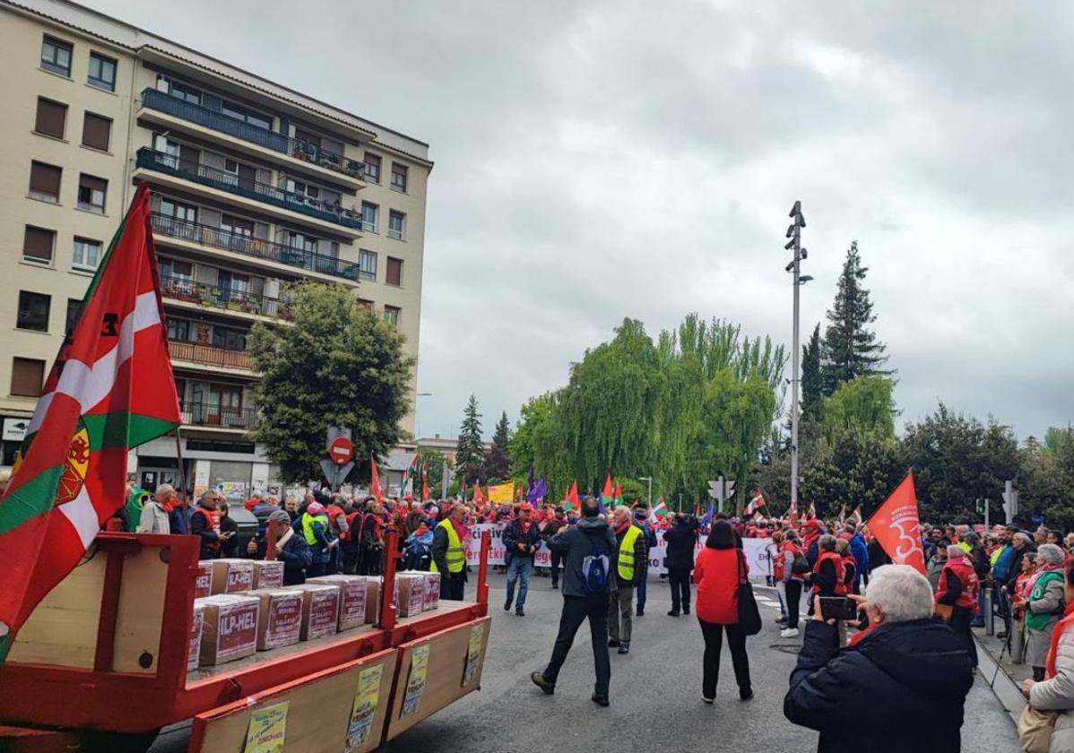 Los pensionistas vascos exigen que su pensión se equipare al Salario Mínimo Interprofesional.