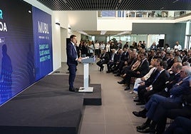 El lehendakari, Imanol Pradales, se dirige a los presentes en la inauguración de Mubil.