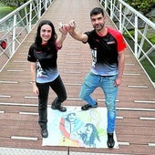 Zuriñe Alberdi eta Dani Novas, Hibaika arraun elkartearen pantalanean, Errenterian.