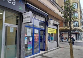 Administración de Loterías de la calle San Francisco, en Donostia.