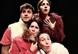 Los actores Agirrezabala, Olaizola, Gaztañaga y Elias.