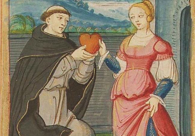 Clérigo con su pareja. Morgan Library. Manuscrito 948.