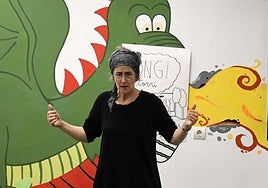 Ixabel Agirresarobe durante una sesión de cuentacuentos.